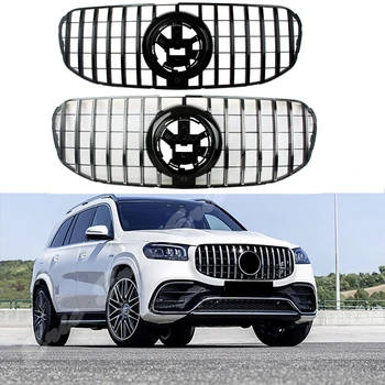 

Front Bumper Grille Car Upper Billet Racing Facelift Grill For Mercedes-Benz GLS-Class X167 2020 GTR Black Silver