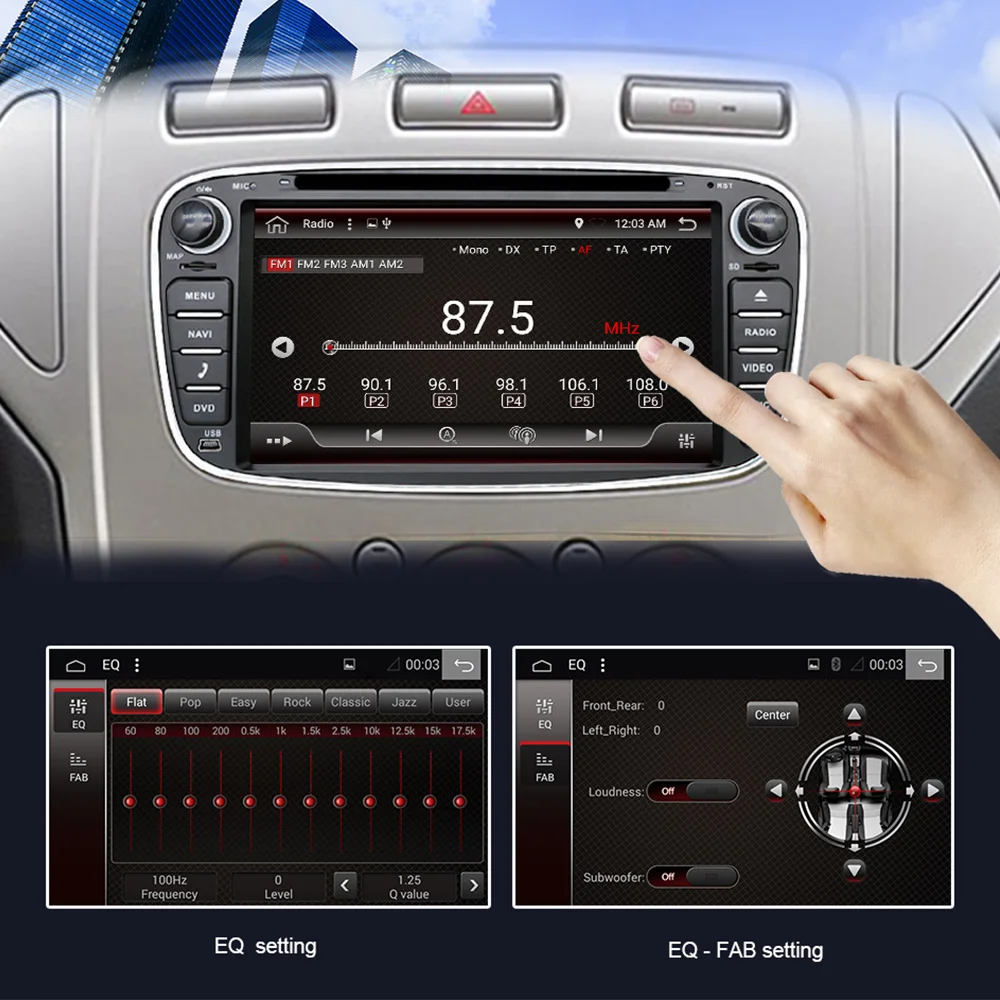 Sale Eunavi 2 din Android 9 Car DVD Multimedia Player GPS for FORD Focus Mondeo S-MAX C-MAX Galaxy 4G 64G TDA7851 IPS auto radio fm 2