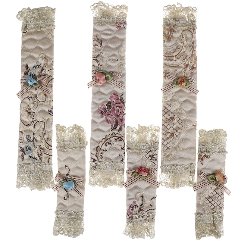 1Pair Refrigerator Handle Cover Embroidered Lace Refrigerator Door Handle Covers Home Door Covers Decorative Props