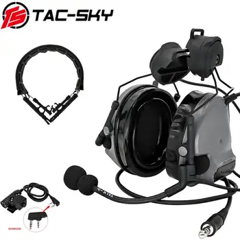 

TAC-SKY Tactical Helmet ARC Track Bracket Headphone COMTAC III Noise Reduction Pickup Hunting Shooting Headset +u94ptt+ Headband