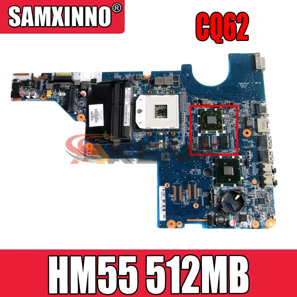 Akemy Laptop Motherboard for HP Pavilion G62 CQ62 615578-001 595183-001 DA0AX1MB6H0 HM55 DDR3 512MB GPU free cpu | Компьютеры и офис