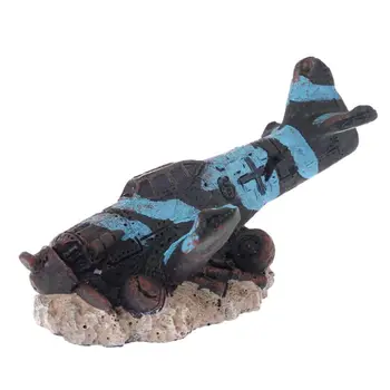 

Simulated Resin Aircraft Crafts For Aquarium Fish Tank Landscaping Escape Cave Hideaway PXPC