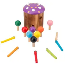 Магнитные грибы ловить насекомых червь игра баланс способность Творческий соответствия рук-глаз координация детские головоломки игрушки