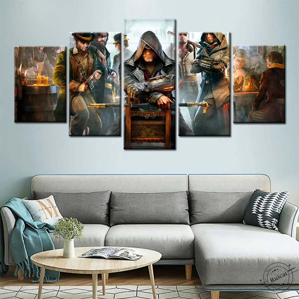 5 шт. HD игры Assassins Creed холст живопись плакаты и принты печатные настенные художественные настенные картины для гостиной домашний декор
