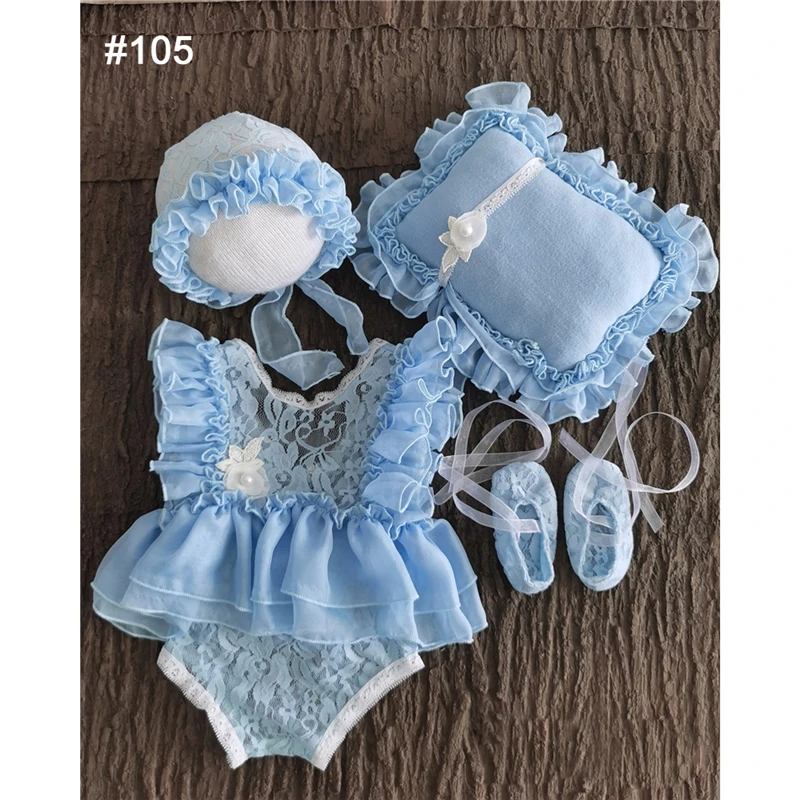 0-2 Yrs Baby Photo Clothing Sets Newborn Girl Lace Princess Dresses Hat Headband Pillow Outfits Infant Photography Costume Dress small baby clothing set	 Baby Clothing Set