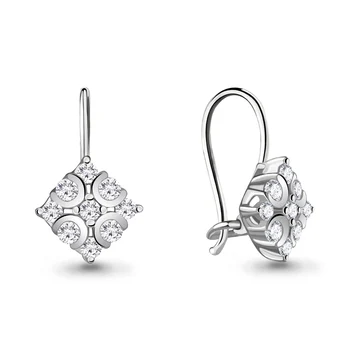 

AQUAMARINE earrings with cubic zirconia, silver 925