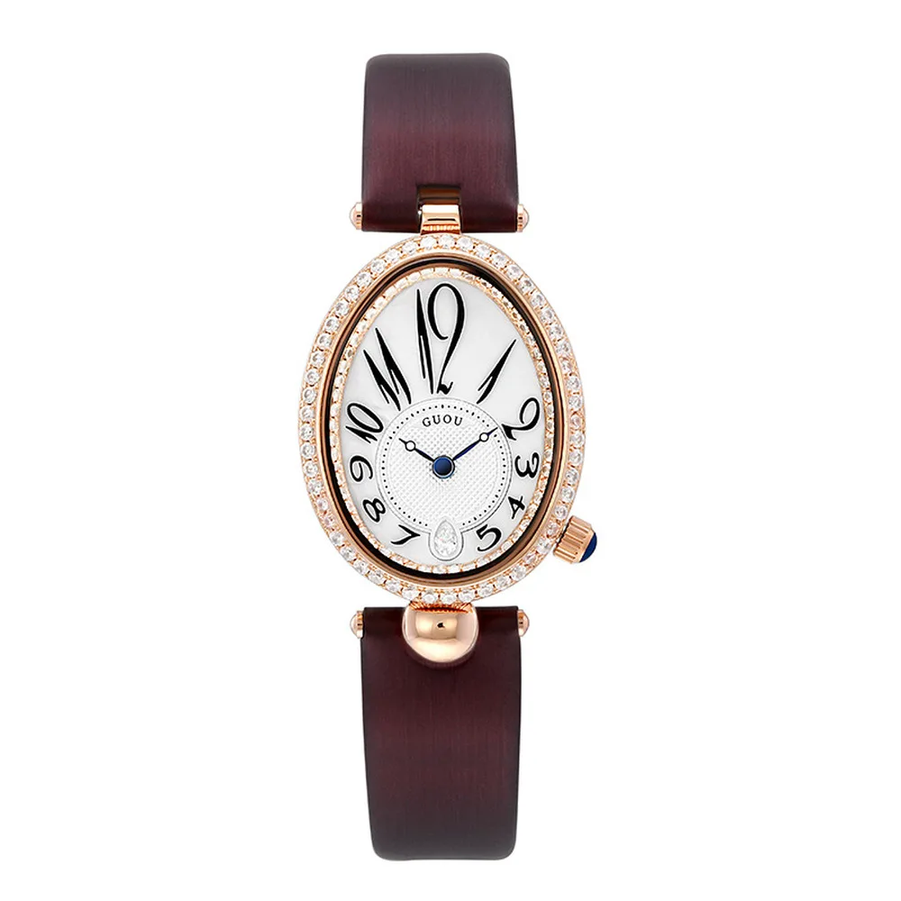2021 New Fashion Oval Watch Female Top Brand Diamond Studded Elegant Waterproof Quartz Clock for Wife Gift Relogio Feminino