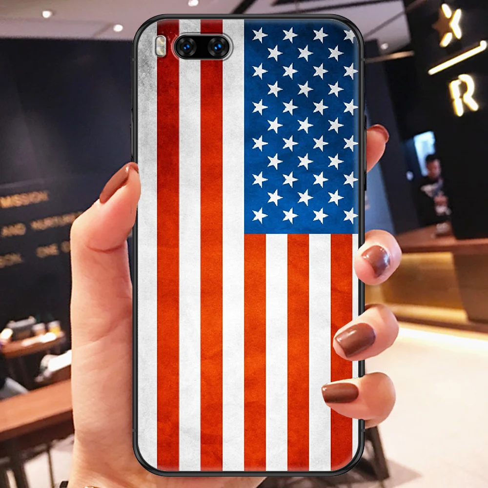 xiaomi leather case charging America USA Flag Phone case For Xiaomi Mi Max Note 3 A2 A3 8 9 9T 10 Lite Pro Ultra black pretty shell painting bumper soft xiaomi leather case color Cases For Xiaomi