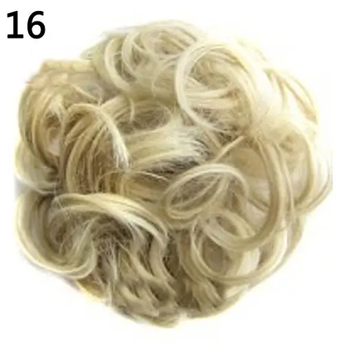 Женские волнистые вьющиеся грязные волосы пучок синтетических эластичных волос для наращивания волос резинки для волос лента шиньон парик для волос - Цвет: 16