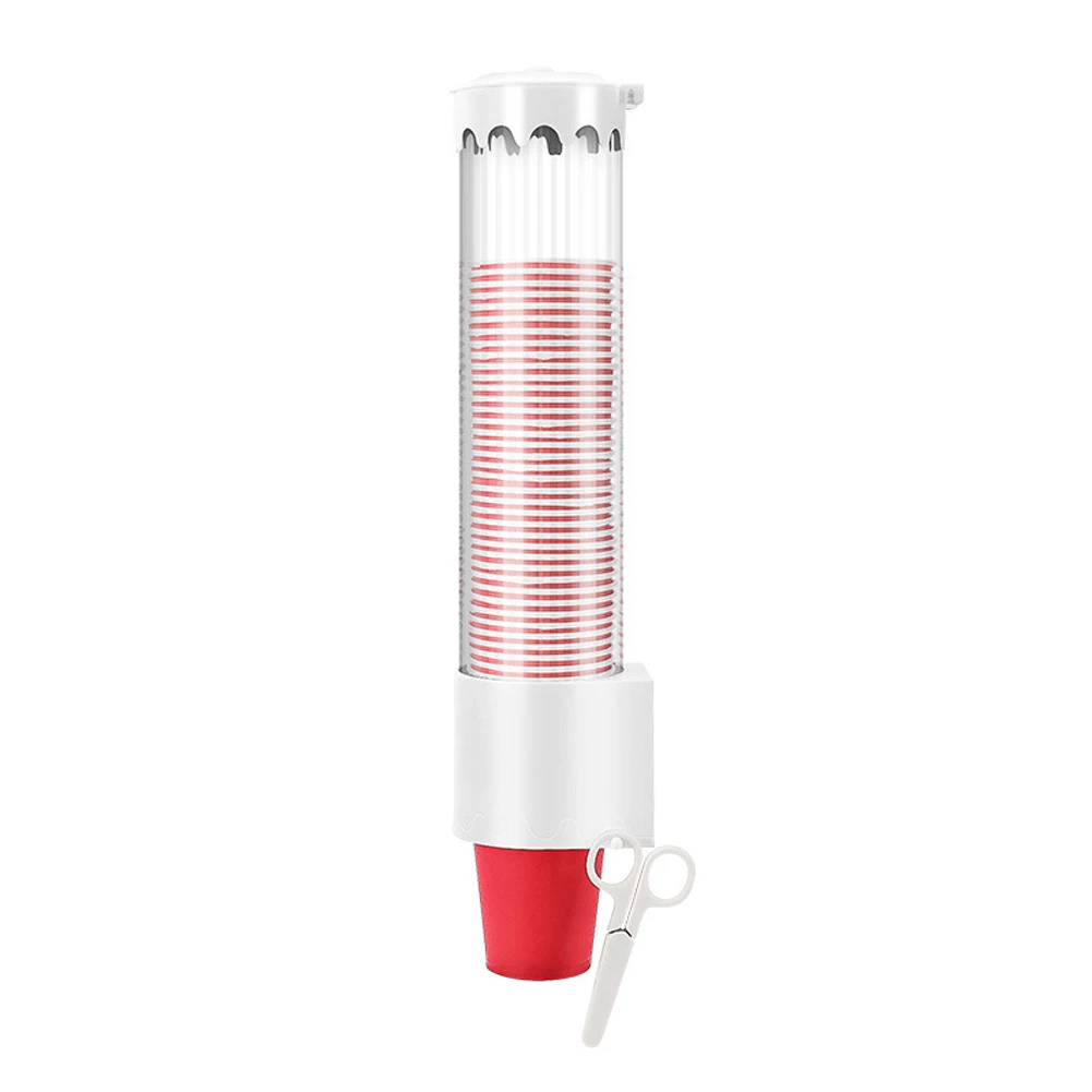 

Wall Mounted Container Home Office Disposable Cup Dispenser Large Capacity Automatic Storage Rack Self Adhesive Space Saving