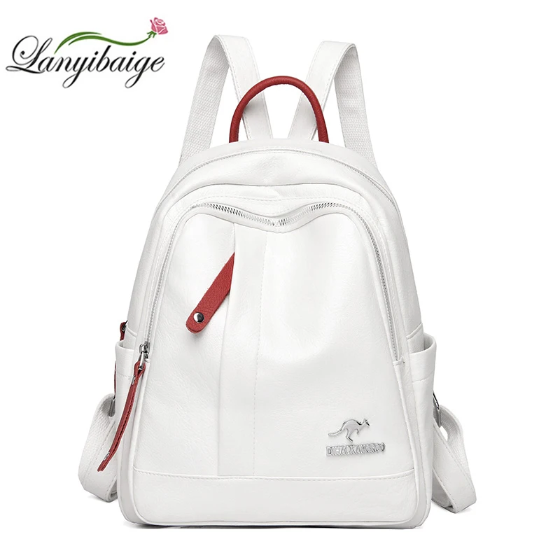 High Quality Solid Color Women's Backpack Fashion Mochila