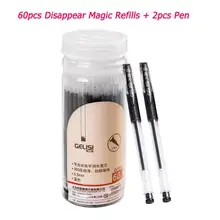 60 шт, волшебные заправки с автоматическим эффектом, тонкие, 0,5 мм, гелевые заправки чернил, 2 шт ручки для школы, офиса, канцелярские принадлежности