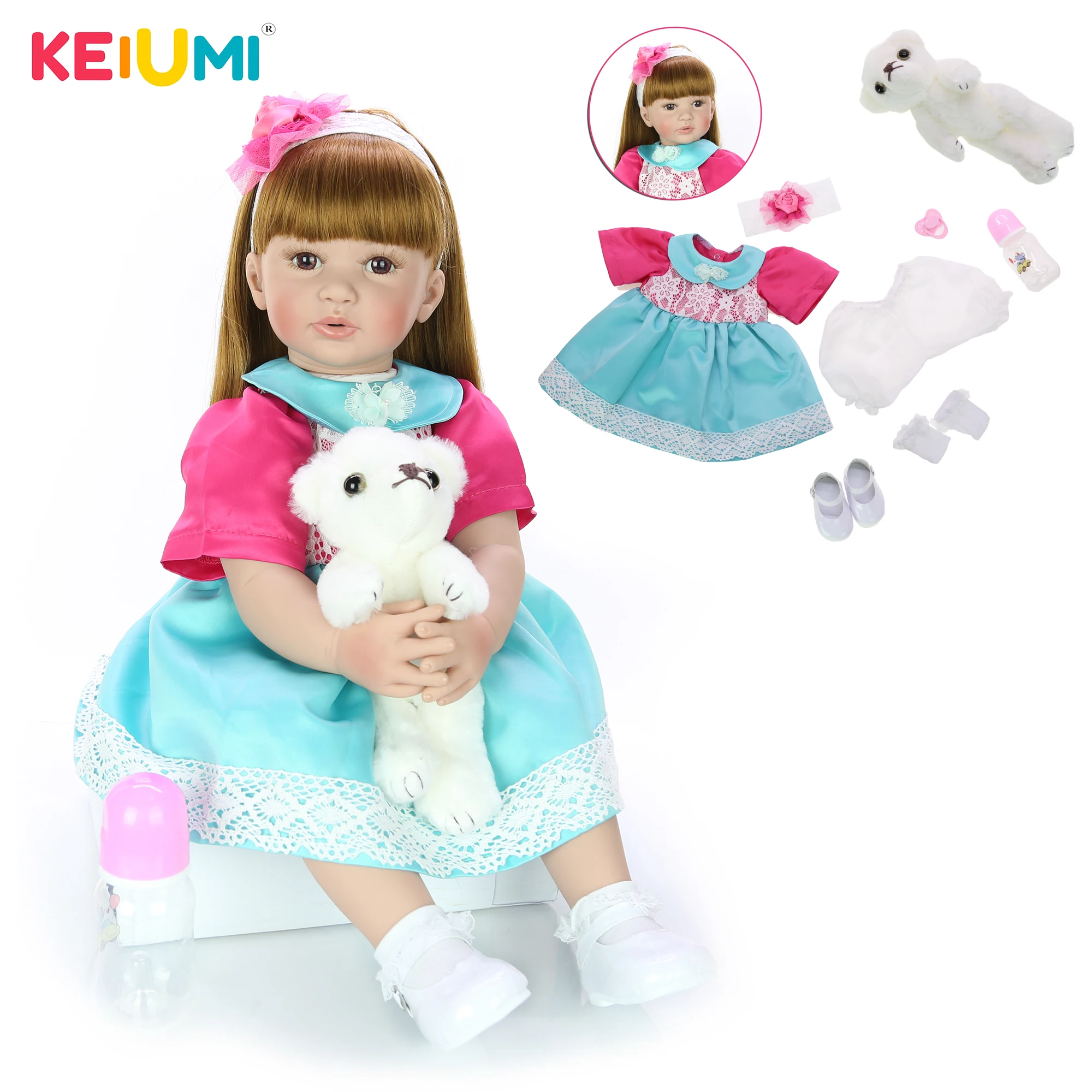 

New Design KEIUMI 24 Inch Reborn Doll Girl 60 cm Silicone Soft Vinyl Realistic Baby Dolls For Sale Kid Birthday Christmas Gifts