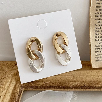 

Women Fashion Metal Hit Color Earrings Gold Silver Color Chain Tassel Dangle Dangle Earrings for Girls Jewelry Gifts