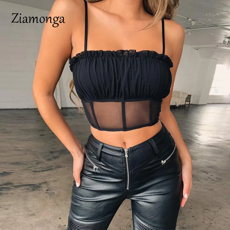 

Ziamonga 2019 Summer Basic Smooth Mesh Push Up Bralet Women's Bustier Bra Cropped Top Vest Slim Camisole Tops Free Shipping
