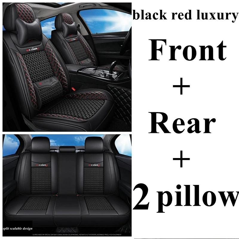 Чехол на Автокресло для Cadillac XTS XT5 BLS STS SRX CHERY A1 A3 A5 E3 E5 QQ TX X1 EQ Eastar banner cloud Arrizo tiggo 3 5 cowin e5 - Название цвета: black red Luxury