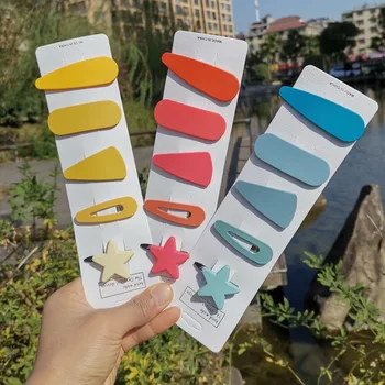 

5Pcs/Set Sweet Color Girl Hair Clip Hairband Bobby Pin Barrette Hairpin Headdress Accessories Beauty Styling Tools New Arrival