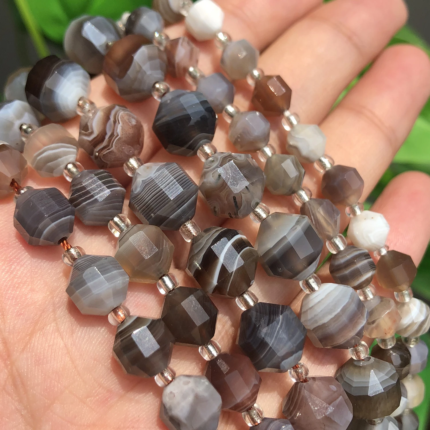 Граненые бусины из Ботсваны и агата Sardonyx, бусины из натурального камня, свободные бусины-разделители, аксессуары для браслетов ручной работы