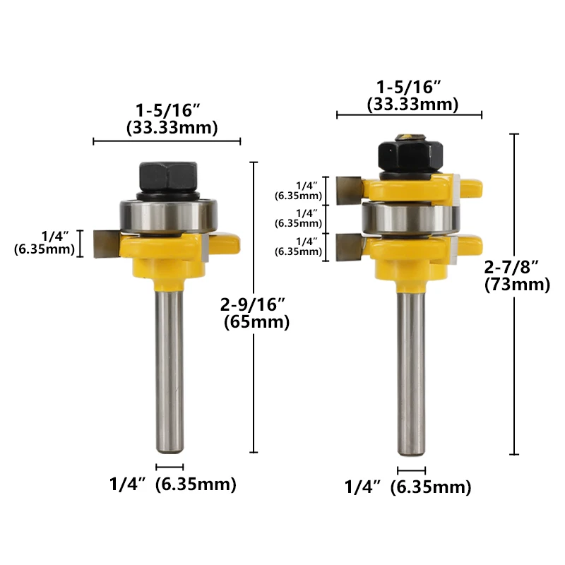 XCAN 2 шт 1/4 ''хвостовик 3 Флейта Язык и паз маршрутизатор Набор бит соединение маршрутизатор Набор бит Дерево фреза концевые фрезы