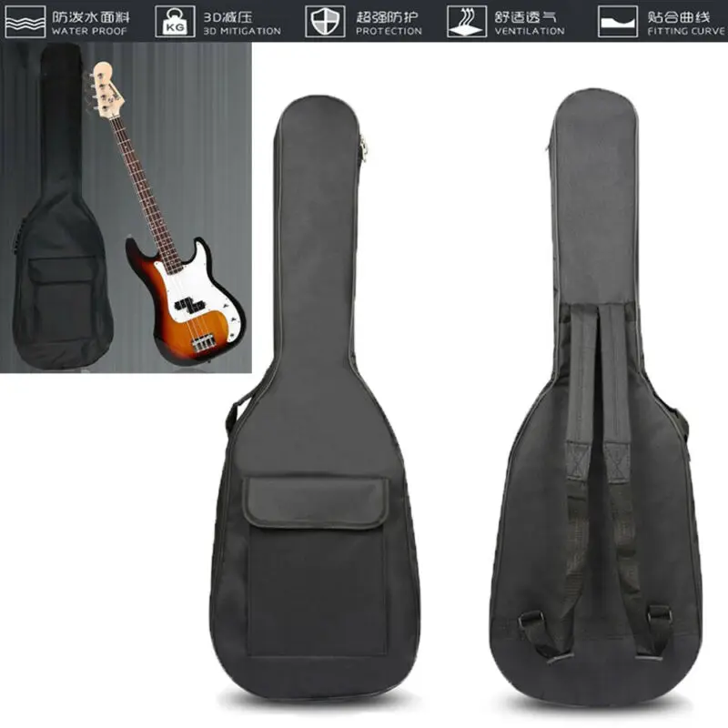 Electric Bass Guitar Gig Bag - Double Straps Padded Waterproof Electric Bass Guitar Bag Soft Case Gig Bag Case Instrument Bags Cases Aliexpress