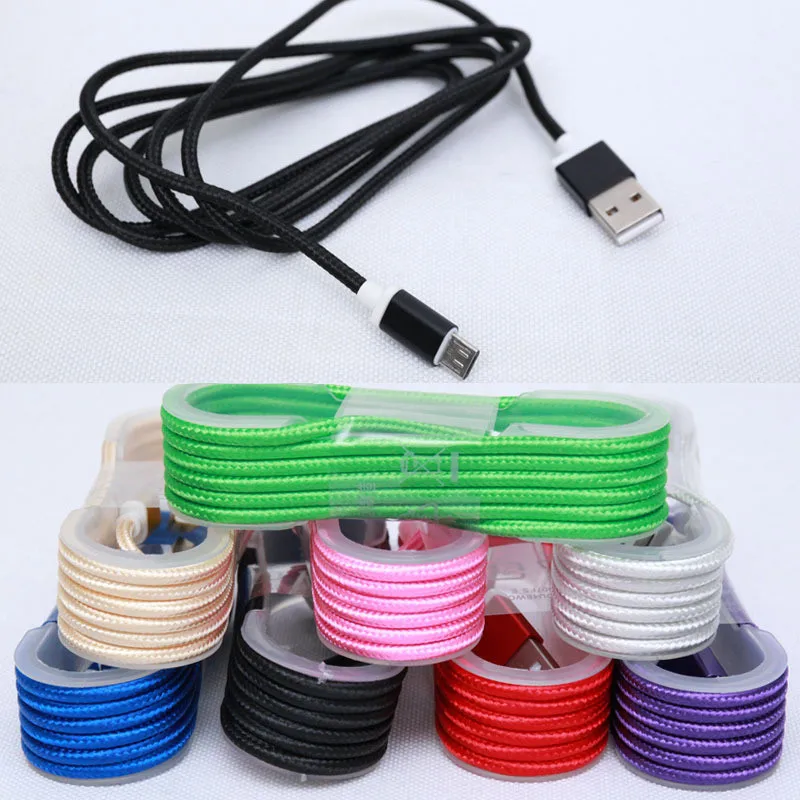 10 шт./лот 1,5 м микро-кабели type C кабель 5 футов Плетеный USB Кабель зарядного устройства V8 линия зарядки металлическая вилка для IPhone 11 XS Max X XR 7 8