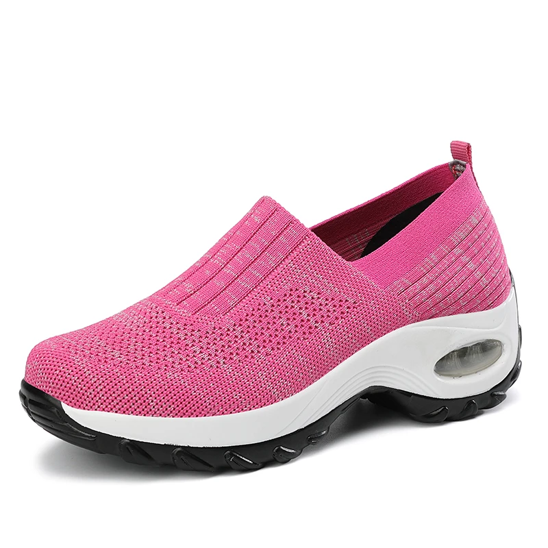 

Women Walking Shoes PU Soles Soft Outdoor Mesh Weave Casual Breathable Comfortable Jogging Sports Sock Shoes Female Sneaker