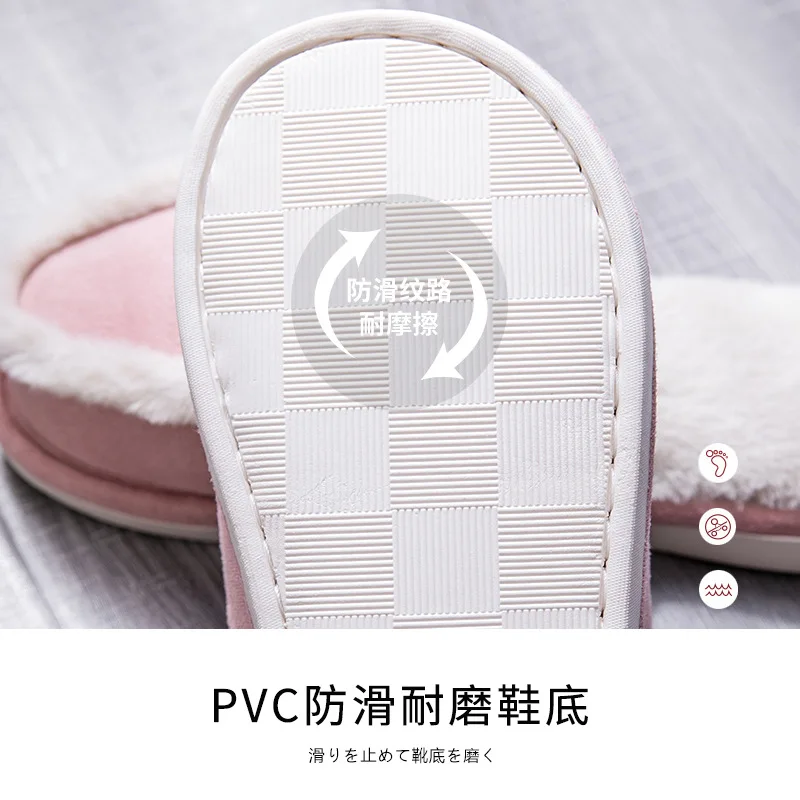 

Shoes Women's Household 2019 New Style Winter Anti-slip Couples Home Plush Cotton Slippers Postpartum Men's