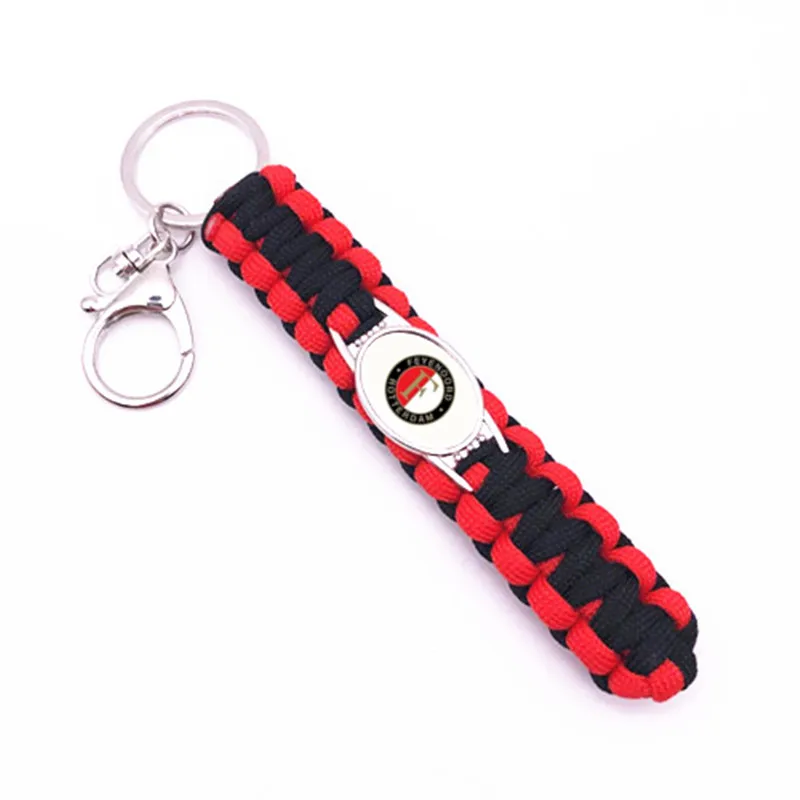 

Custom Dutch Eredivisie Football Sport Teams Ajax Feyenoord Charm Hand Made Paracord keychains & keyrings For Men Women Fans