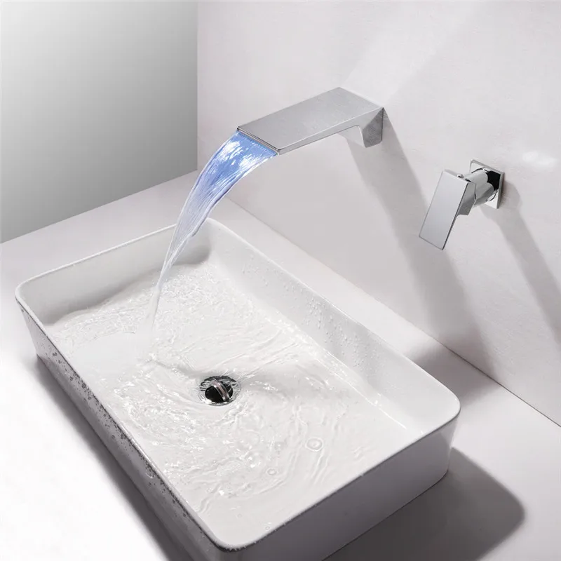 Настенный кран для ванной комнаты раковины с одной ручкой 2 отверстия ванны