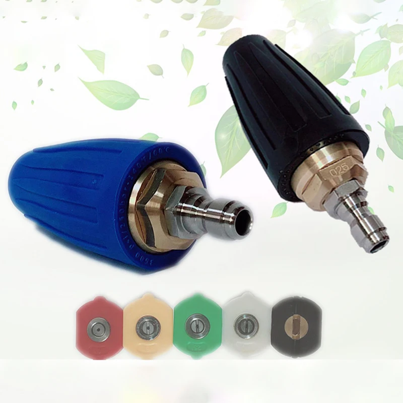 High Pressure Washer Rotating Sprinkler Head Turbo Nozzle Tip Quick Connect Kit 1* Sprinkler Head+ 5 Nozzles