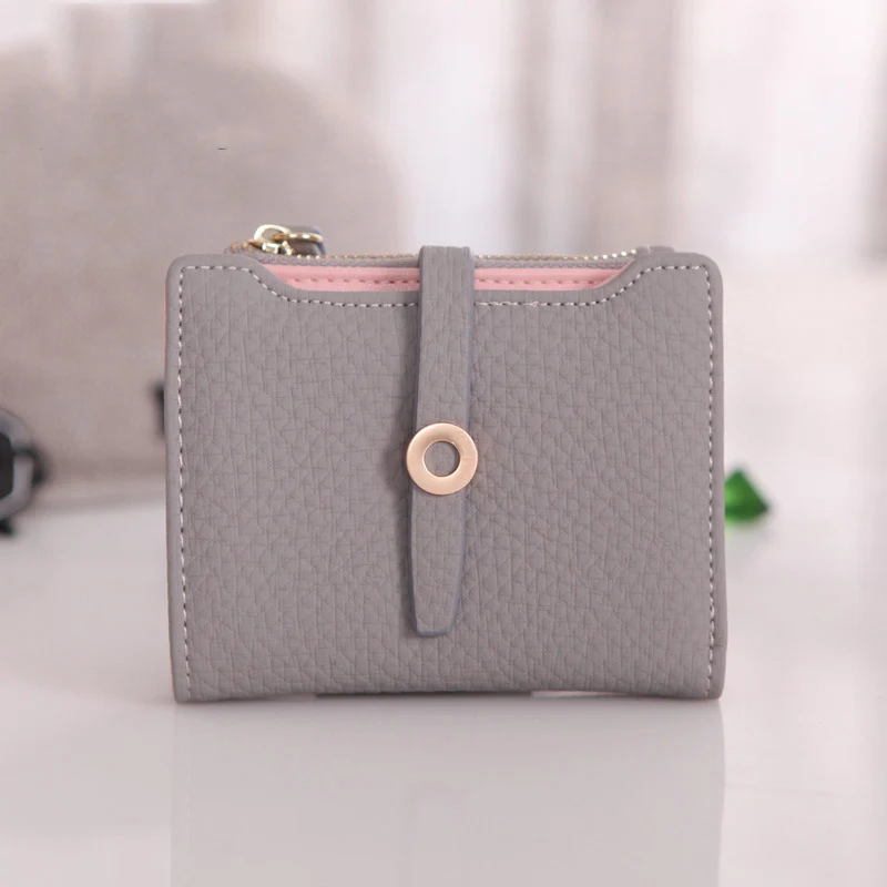 Gray Женский милый маленький кошелек из искусственной кожи для девушек, кошелек для карт, кошелек для монет, XIN-Shipping - Color: Gray