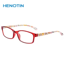Henotin, модные мужские и женские очки с принтом, весенние удобные устройства для чтения, прямоугольные оправы для очков