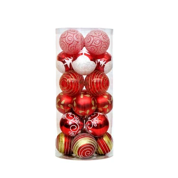 

24pcs/set Tree Decor Wedding Party Christmas Ball Home Crafts Pendant Shatterproof Hanging Baubles Festival Holiday DIY Ornament