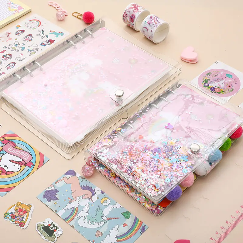 Kawaii ежедневник 18 шт./компл. Единорог ежедневнике розовый прозрачный Тетрадь Kawaii Наклейки на ручку Подарочная коробка для девочек дневник