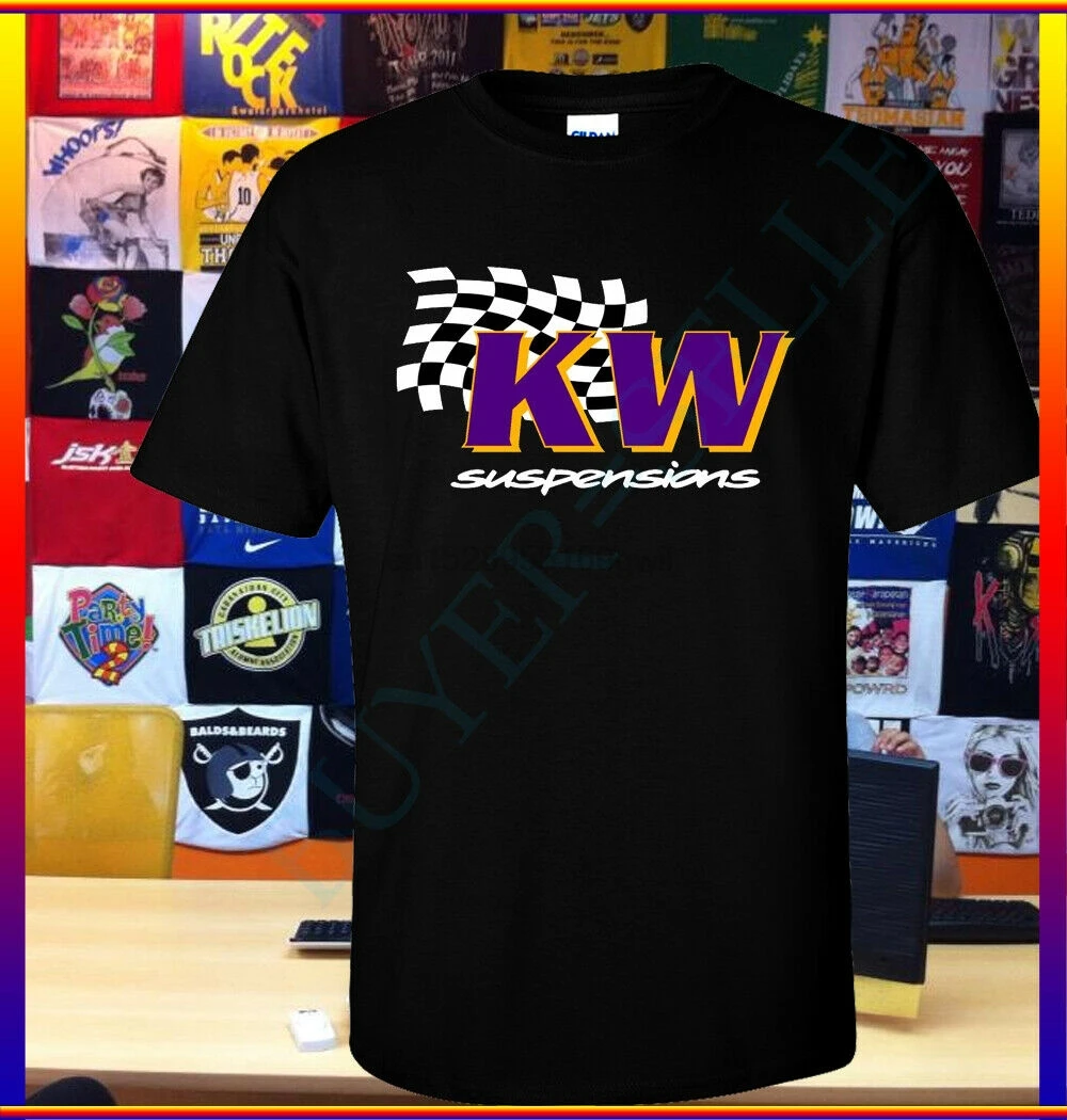 New KW Suspension Logo T shirt S 2XL car tuning and automobile