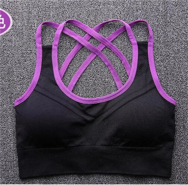 CB851 purple S-L, бесшовный спортивный бюстгальтер, женский топ для фитнеса, бюстгальтер для йоги, для чашки, A-D, черный, белый, для бега, йоги, тренажерного зала, укороченный топ, женский спортивный бюстгальтер с эффектом пуш-ап - Цвет: CB851 purple