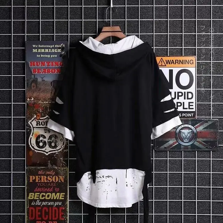 Super Fire Ribbon Hooded Hip Hop Short 