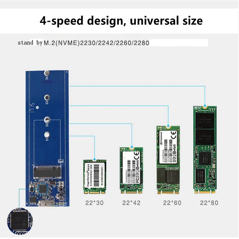  New Type-C aluminum alloy M.2 nvme hard disk box ultra light SSD solid state mobile hard disk box 1