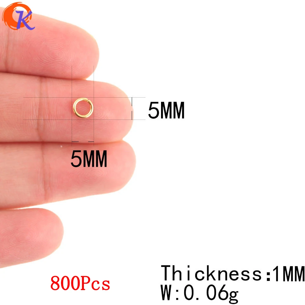 5MM 800Pcs Сердечный дизайн 4 мм 5 мм 6 мм ювелирные аксессуары/кольца поделки/медь/изготовление сережек/ПОДЛИННОЕ золотое покрытие/ручная работа/фурнитура для сережек - Цвет: 5MM 800Pcs