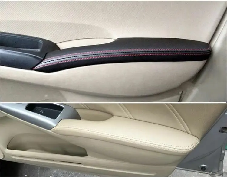 4 шт. Подходит для Honda Civic 8th 2006-2011 дверной подлокотник черный PU кожаный поверхностное покрытие накладка декоративные аксессуары для стайлинга автомобилей