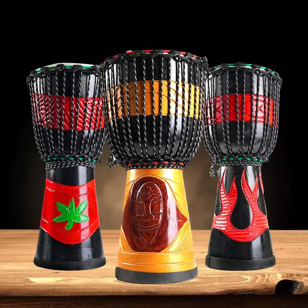 Африканский барабан Djembe 8 дюймов из козьей кожи традиционный музыкальный