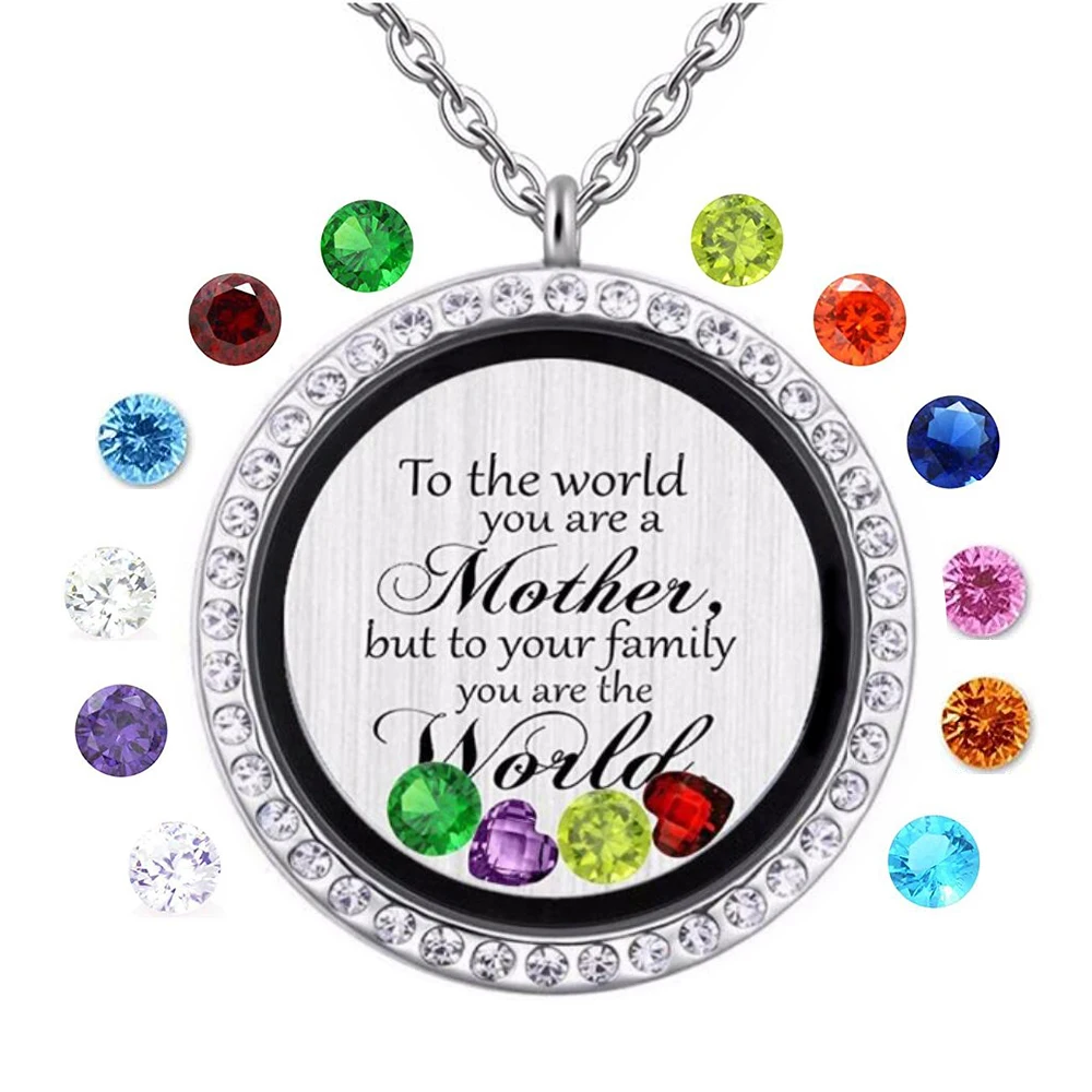 REMEMBRANCE CHARMS Living Memory Locket Necklace Floating Costume Jewellery 