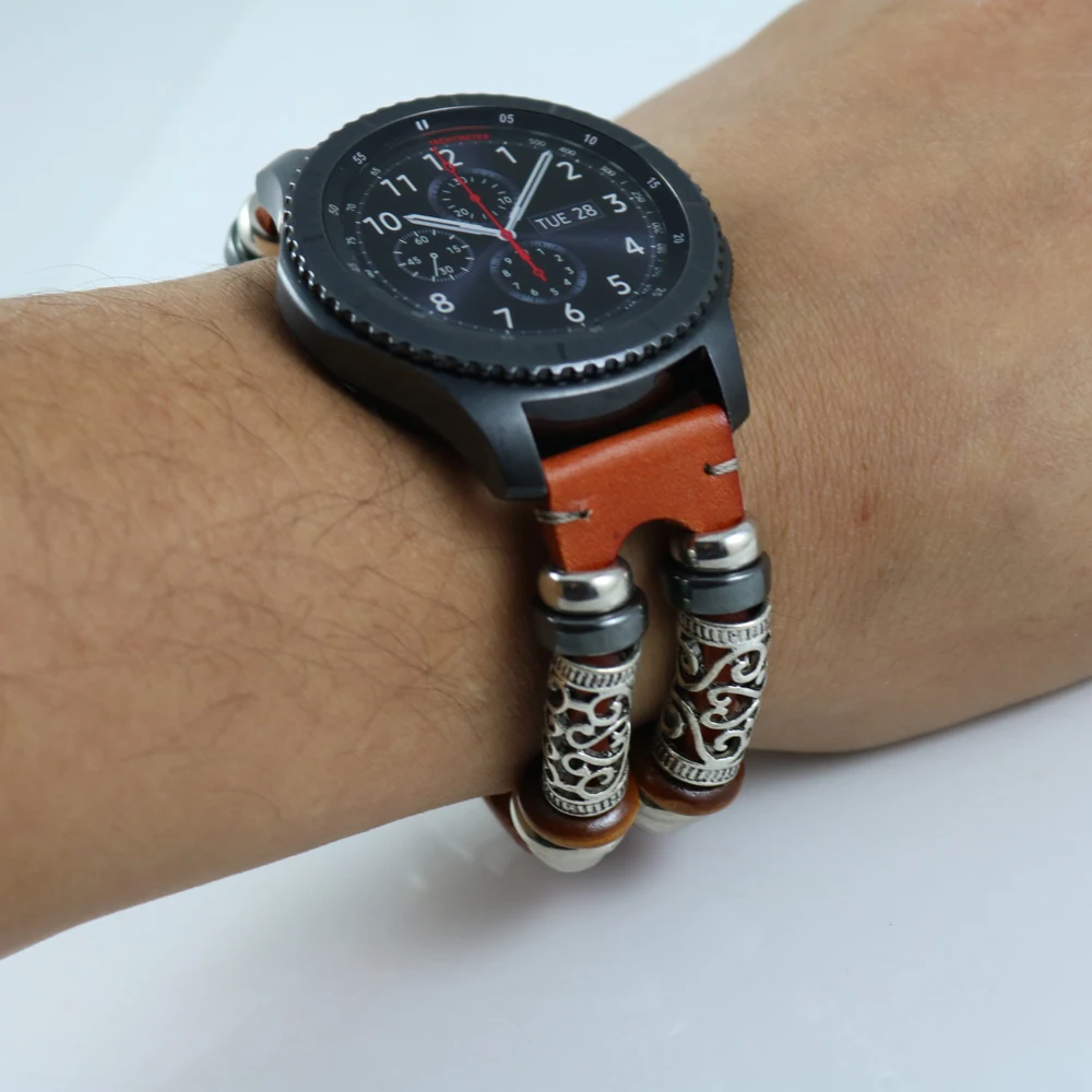 Кожаный браслет ремешок для samsung Galaxy Watch 46 мм gear S3 Frontier Fashion Classic Link Замена браслета ремешок для часов