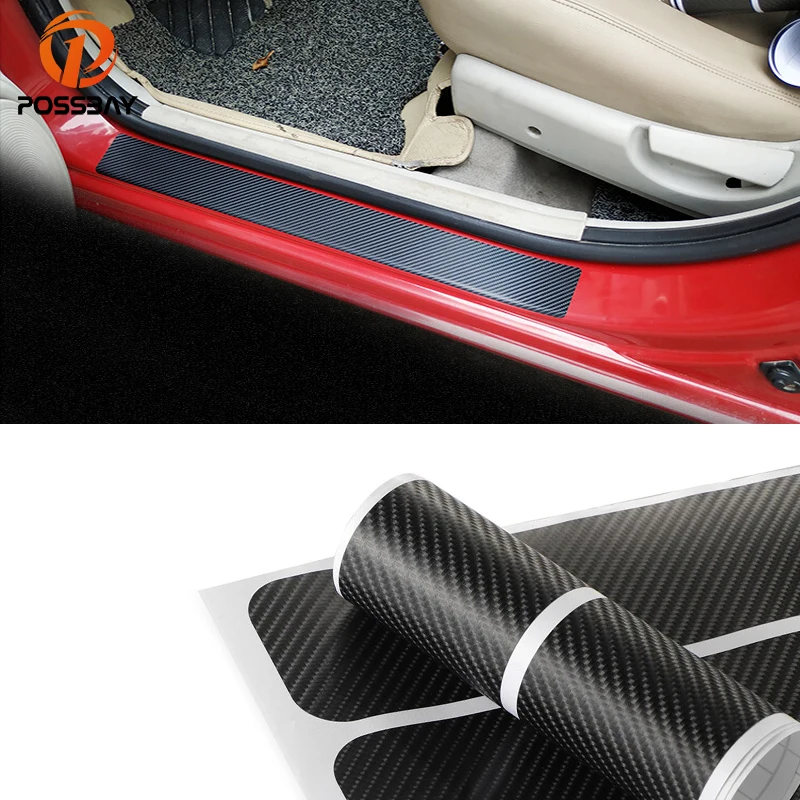POSSBAY Scratchproof Car Door Sill Guard Trim Cover Auto Side Edge Sticker Coche Plate Scuff Protection Pad Decal | Автомобили и