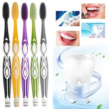 5 шт./лот, зубная щетка с бамбуковым углем, противоскользящая ручка, ультра-тонкая мягкая щетка для волос, для гигиены полости рта, инструмент для ухода за полостью рта