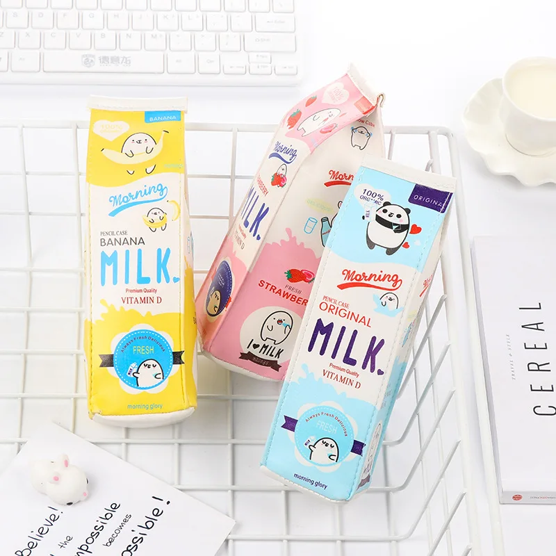 Cute School Case Korea School Pencil Case Milk Pencil Unusual cases For Girls Boys Supplies