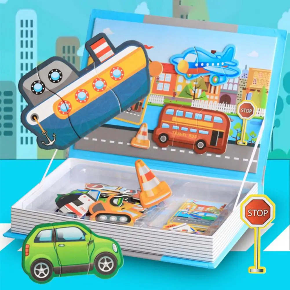 Отрезная игрушка для детей магнитная головоломка лист мультфильм животных, наука и пазл развивающий игровой игрушки Магнитный узор панели