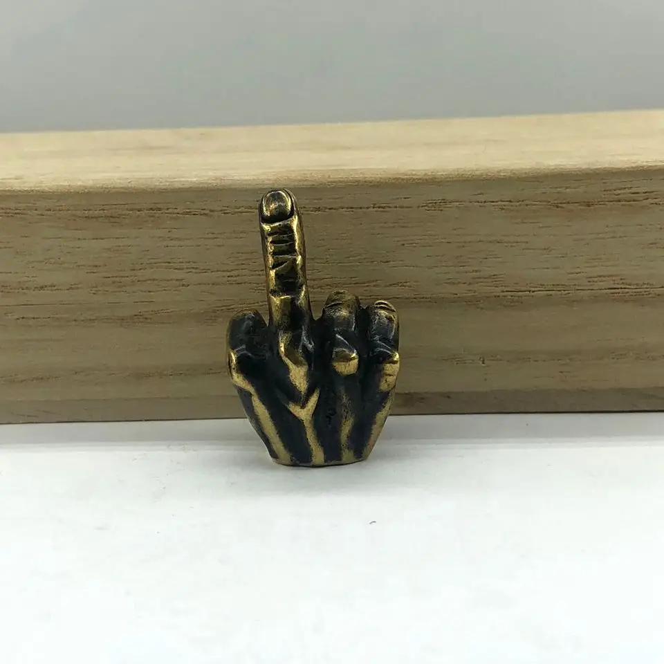 EDC нож бисер латунь средний палец/ручная форма Бусы на шнурок Paracord нож инструмент - Цвет: A