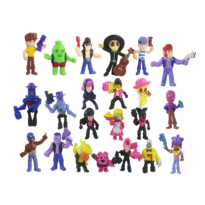 

30pcs/lot Brawl game cartoon star hero figure model Spike Shelly Leon PRIMO MORTIS doll kawaii cute toy gift for boy girl kids