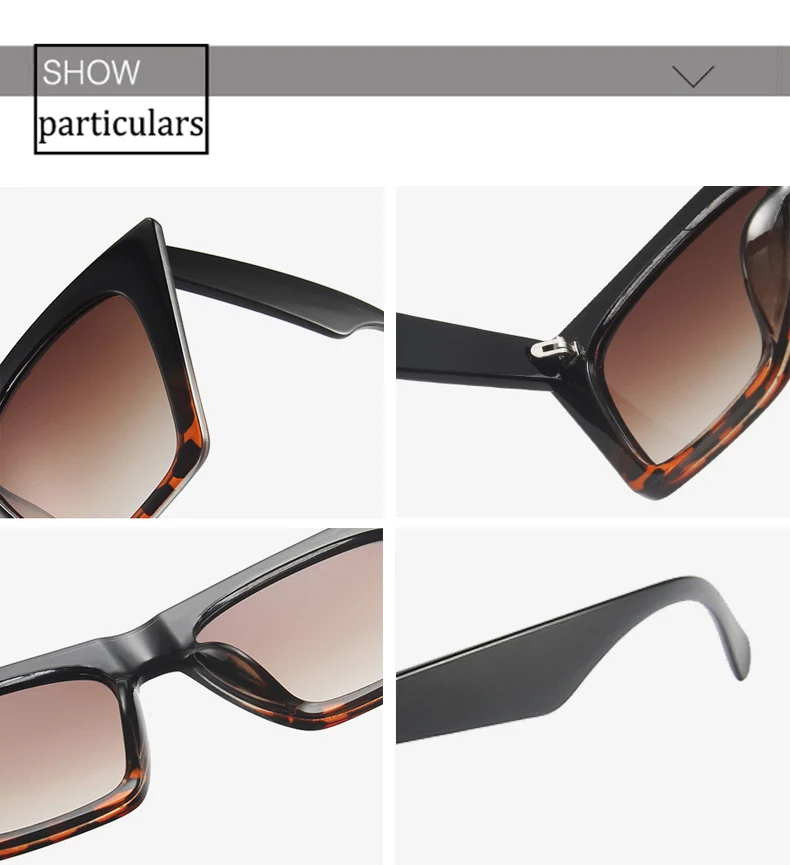 OEC CPO New Fashion Cat Eye Sunglasses Women Fashion Brand Designer Sun Glasses Female Trend Shades Brown Eyewear UV400 O947
